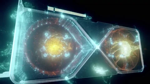 High Technology Ray Tracing Graphics Card Video stock 145124380