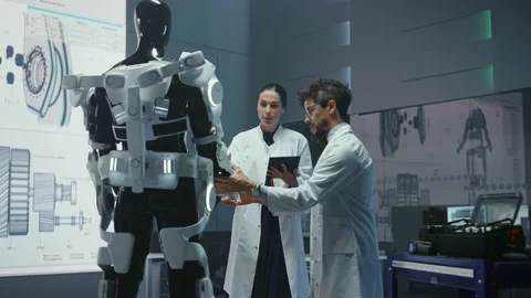 High Technology Research  and Development Laboratory Scientists and Engineers Stock Footage 136594671