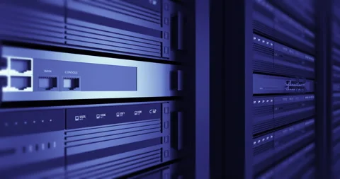 High technology server room interior with network equipment. Stock Footage 329480240