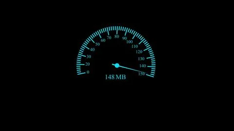 High-technology speedometer and moving pointer, racing speed counter illust.. 스톡 일러스트