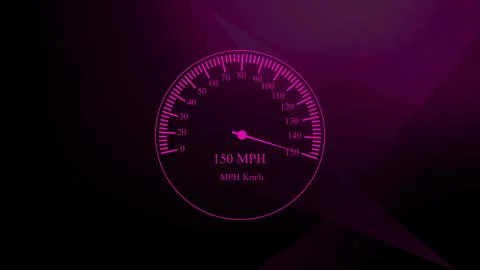 High-technology speedometer and moving pointer, racing speed counter illust.. Stock Illustration