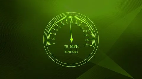 High-technology speedometer and moving pointer, racing speed counter illust.. Stock Illustration