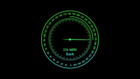 High-technology speedometer and moving pointer, racing speed counter illust.. イラスト素材