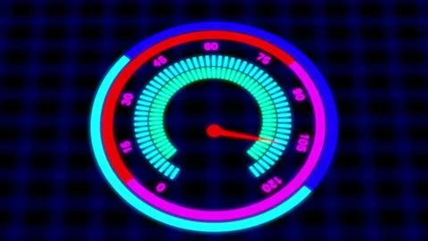 High-technology speedometer and pointer, racing speed counter illustration .. Illustrazione stock