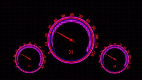 High-technology speedometer and pointer, racing speed counter illustration .. Stock Illustration