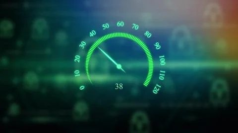 High-technology speedometer and pointer, racing speed counter illustration .. 스톡 일러스트