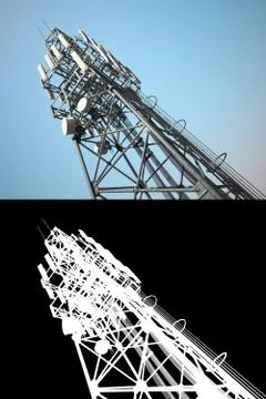 High telecommunications tower Illustrazione stock