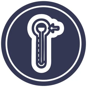 High temperature circular icon Stock Illustration