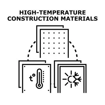 High temperature construction insulation materials concept Stock Illustration