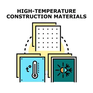 High temperature construction insulation materials concept Stock Illustration
