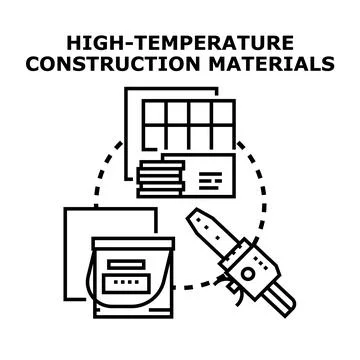 High temperature construction materials for renovation work Stock Illustration