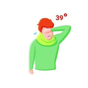 High temperature flat icon. Color illustration Stock Illustration