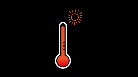 High temperature heat thermometer summer weather warning animation Stock Footage 330538837