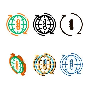 High temperature problem multistyle vector thin line icon Illustrazione stock