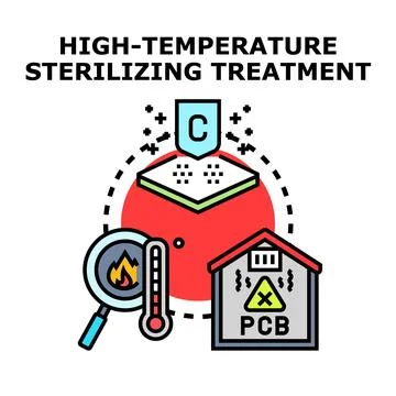 High temperature sterilizing harmful treatment process concept Stock Illustration