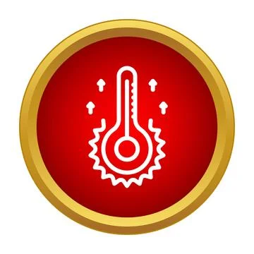 High temperature thermometer icon indicating global warming Illustrazione stock