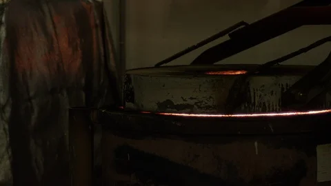High temperature thermometer measures heat of bronze melting Stock Footage 105886584