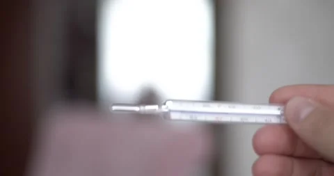 High temperature on the thermometer from the virus Видео 133491529