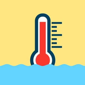 High temperature of the warm water - hot and boiling liquid is measured by th Stock Illustration