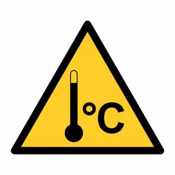 High temperature warning sign Stock Illustration
