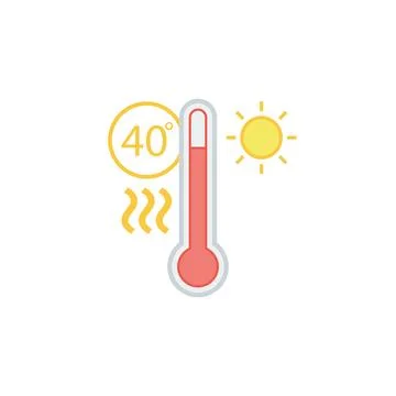 High temperatures icon isolated on white background Stock Illustration