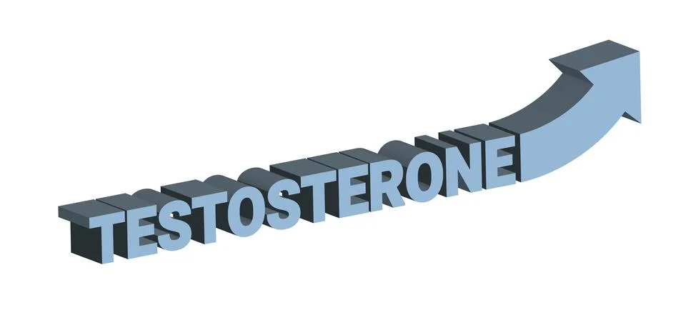 High testosterone level 3d icon. Laboratory treatment testosterone high arrow Stock Illustration