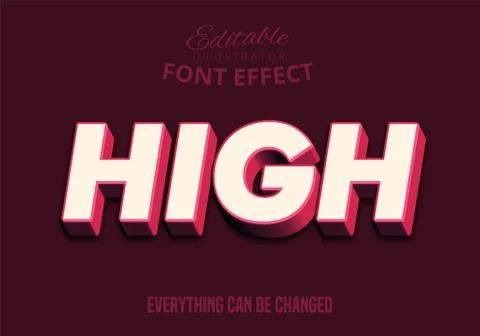 High text, 3d editable font effect Stock Illustration