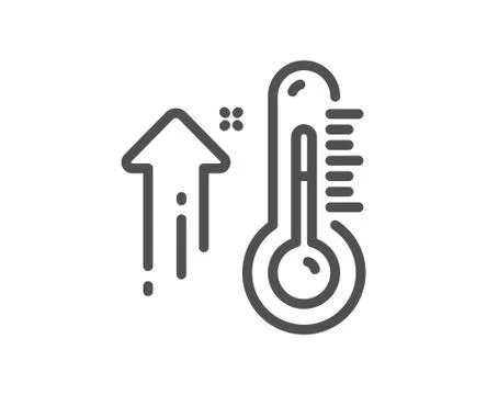 High thermometer line icon. Temperature diagnostic sign. Vector Stock Illustration