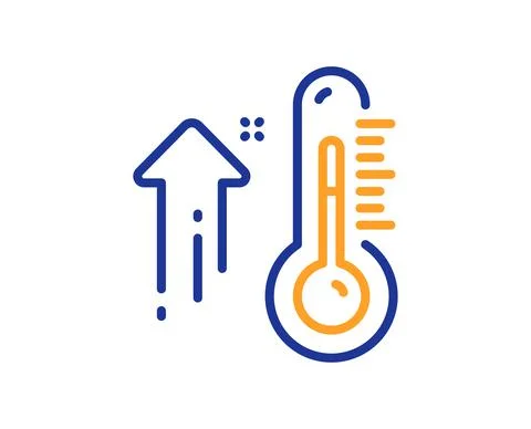 High thermometer line icon. Temperature diagnostic sign. Vector Stock Illustration