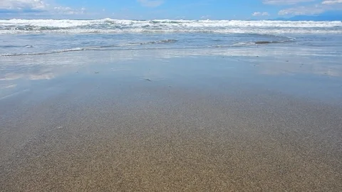 High tide is advancing on the beach 4278 Stock Footage 107399363