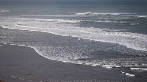High tide and huge waves in the Atlantic Ocean, Morocco. Stock Footage 229031296