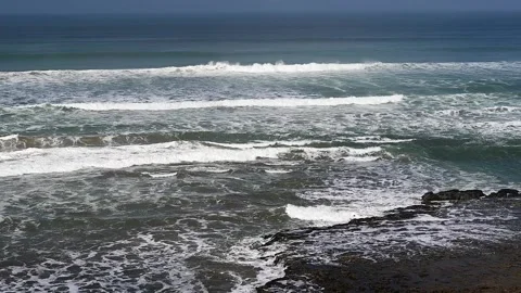 High tide and huge waves in the Atlantic Ocean, Morocco. Stock Footage 229035812