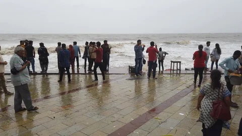 High tide at Bandra Stock Footage 113567968