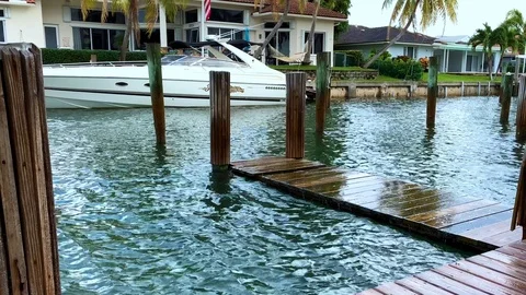 High Tide Dock Stock Footage 117603558