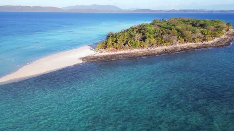 High tide on the sandbar between the islands Nosy Iranja. Madagascar Stock Footage 324413976
