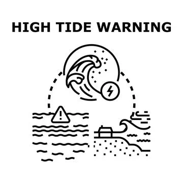 High tide warning system concept vector Stock Illustration