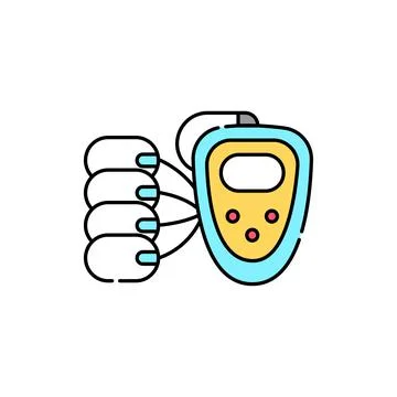 High-tone therapy machine olor line icon. Pictogram for web page, mobile app, イラスト素材