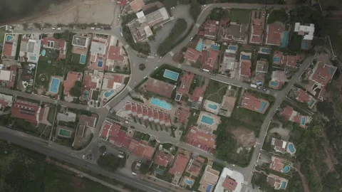 High Top Down Aerial View of Fornells, Menorca, Spain Stock-Footage 344417651