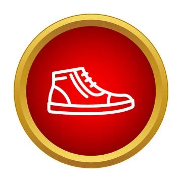 High top sneaker shoe line icon button Stock Illustration