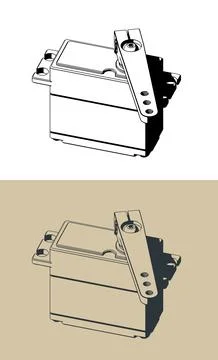 High torque servo drive isometric illustrations Stock Illustration