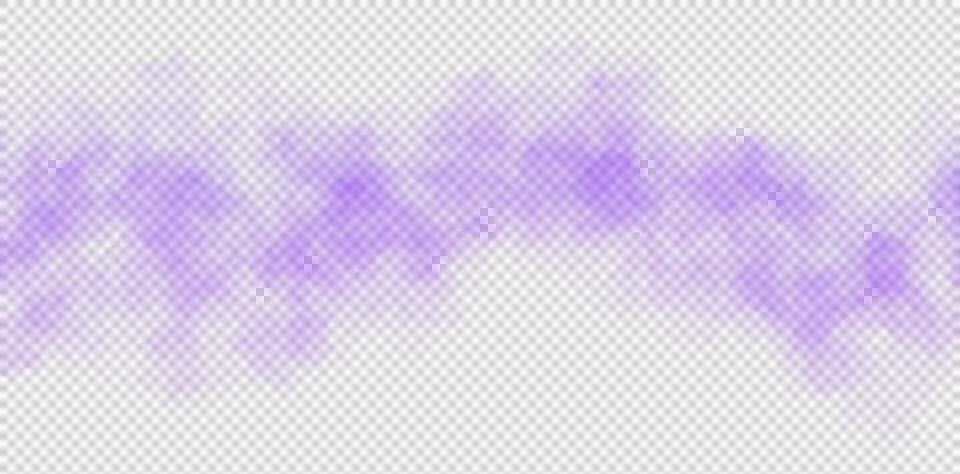 High transparency violet mist or fog on transparent background Illustrazione stock