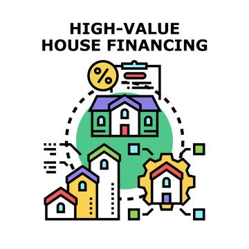 High value house financing concept for real estate Ilustración de archivo