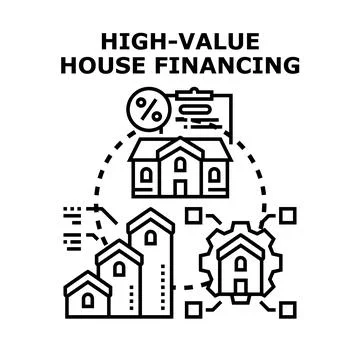 High value house financing concept for real estate Ilustración de archivo