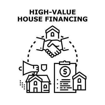 High value house financing deal and property agreement Ilustración de archivo
