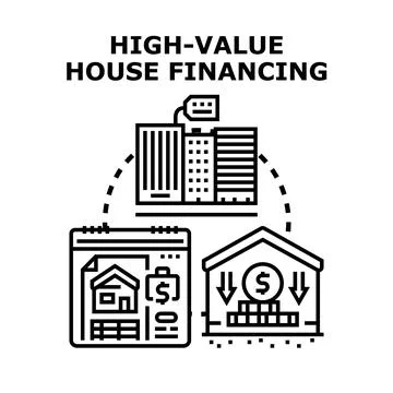High value house financing financial property concept Ilustración de archivo