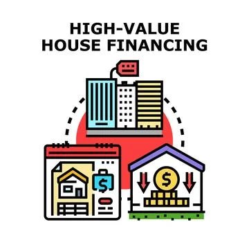 High value house financing financial property concept Ilustración de archivo
