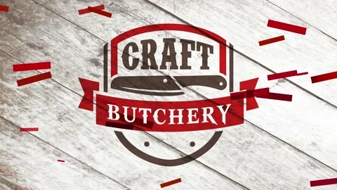 High value protein cattle handicraft killing retailer mark with butcher knife on Video stock 130179071