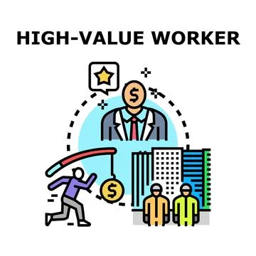 High value worker chasing career success and rewards Stock Illustration