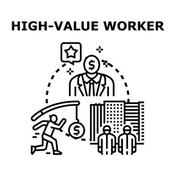 High value worker chasing career success and rewards Stock Illustration