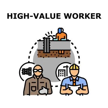High value worker concept selecting skilled professionals for success Stock Illustration